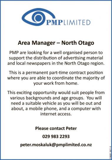 Area Manager – North Otago