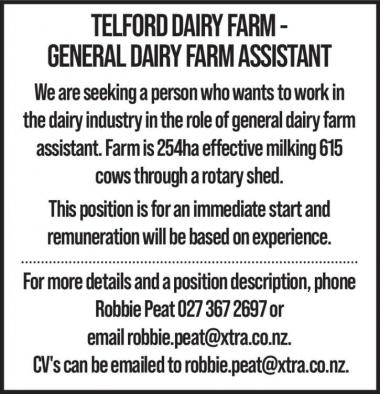 GENERAL DAIRY FARM ASSISTANT