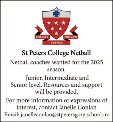 Netball coaches wanted for the 2025 season.