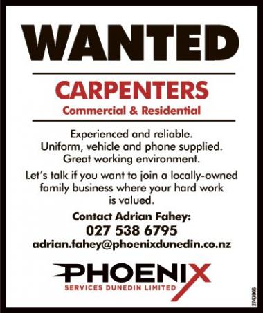 WANTED CARPENTERS